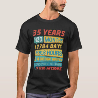 Camiseta Impressionante Edição Limitada De 35 Anos Vintage