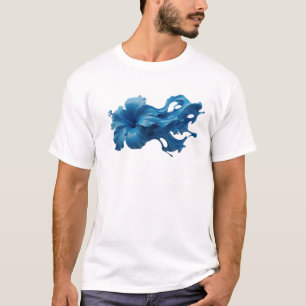 Camiseta Impressionante Estampa de Flor Abstrata na Moda