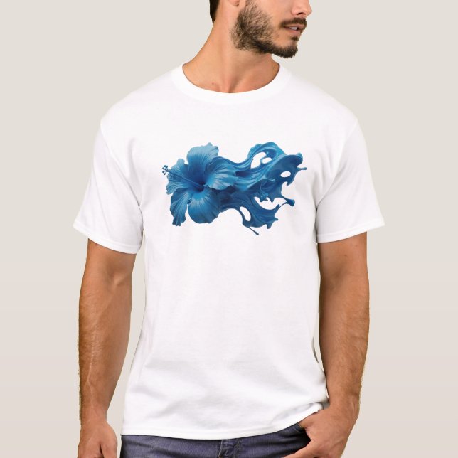 Camiseta Impressionante Estampa de Flor Abstrata na Moda (Frente)
