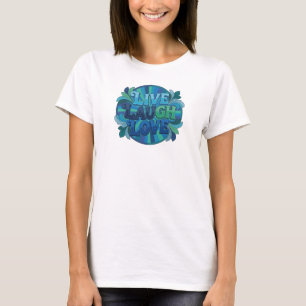 Camiseta Impressionante Estilo 2D LIVE LAUGH LOVE Impressão