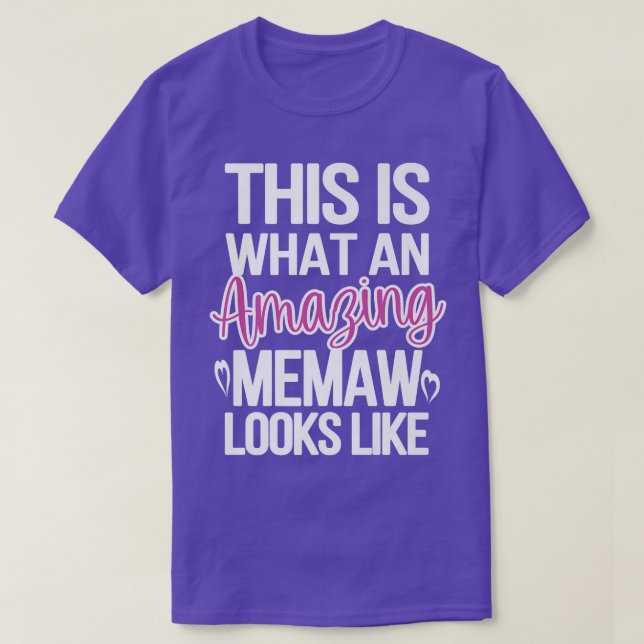 Camiseta Impressionante Memaw Avó Apreciação (Frente do Design)