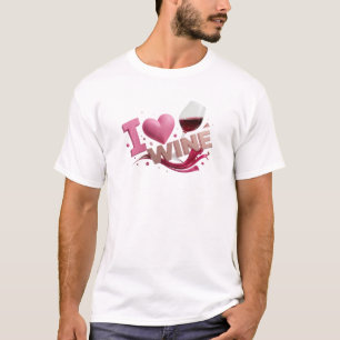 Camiseta Impressionante Rosa I LOVEW WINE Impressão Criativ