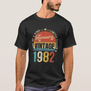 Camiseta Impressionante Vintage de 40 anos 1982 Retro 40th