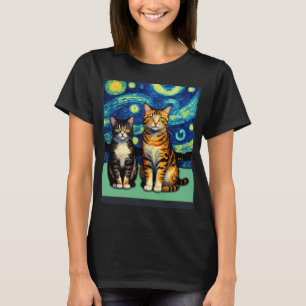 Camiseta Impressionismo Impressionista Surreal Gatos 4