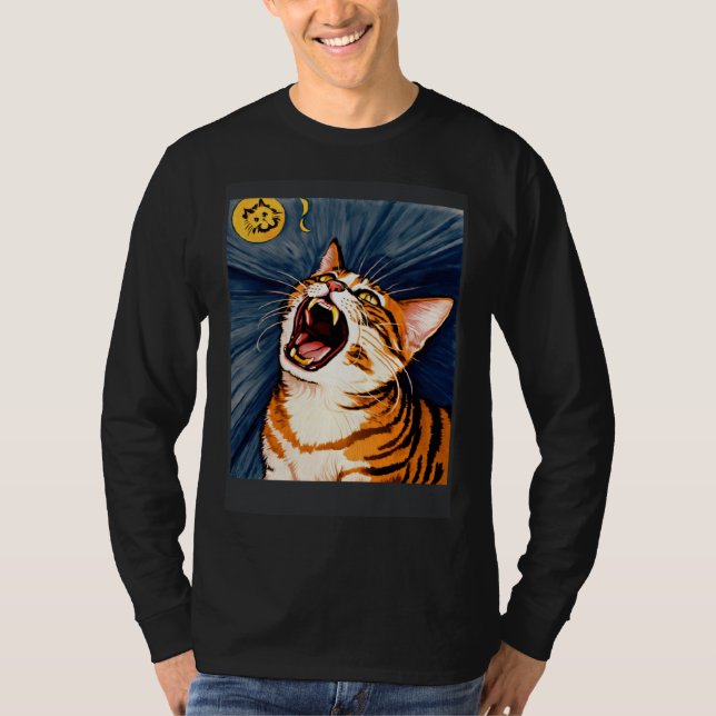 Camiseta Impressionistic  Cat Screaming Impressionism Cats  (Frente)