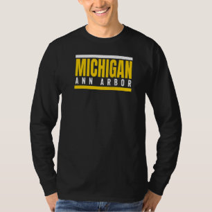 Camiseta Impresso branco-amarelo-Michigan Striped Michiga