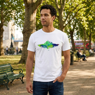 Camiseta Impressões de Arte em Aquarela da Silhueta de Chic