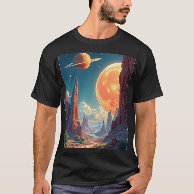 Camiseta Impressões de espaço inspiradores e Pensamento de  (Frente)