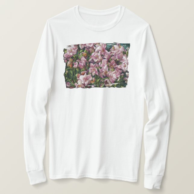 Camiseta Impressões de flor selvagem (Frente do Design)