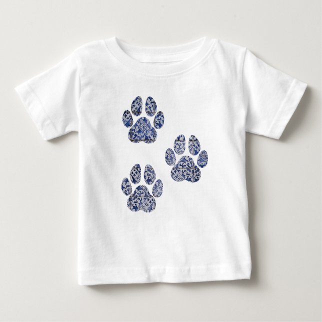 Camiseta Impressões de pata de cão - Azulejos portugueses (Frente)