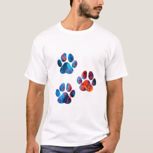 Camiseta Impressões de pata de cão - Tinta na água