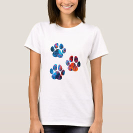 Camiseta Impressões de pata de cão - Tinta na água