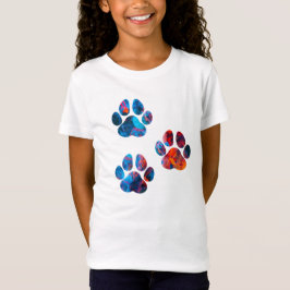 Camiseta Impressões de pata de cão - Tinta na água