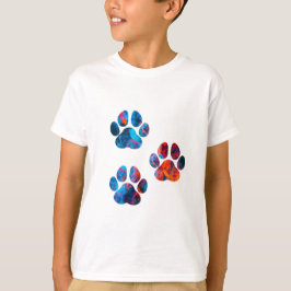 Camiseta Impressões de pata de cão - Tinta na água