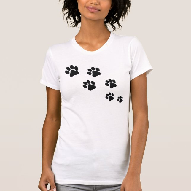 Camiseta Impressões de pata de gato (Frente)