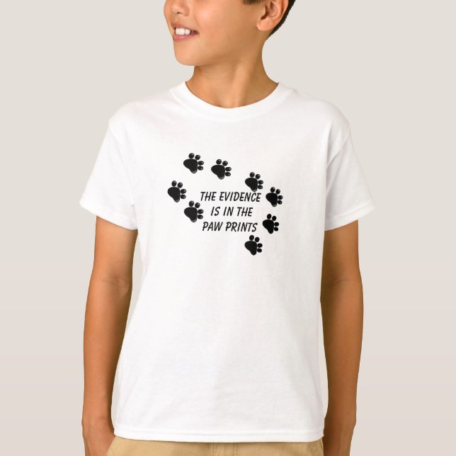 Camiseta Impressões de Patas de Cachorro com Dito Fofo (Frente)
