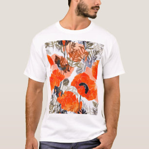 Camiseta Impressões de Poppies Brilhantes: Arte Invisível