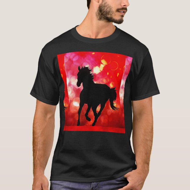 Camiseta Impressões de textura de Canvas de cavalos (Frente)