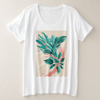 Camiseta Impressões florais de tamanho elevado
