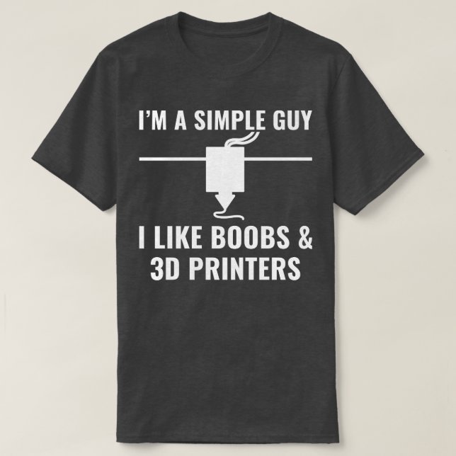 Camiseta Impressora 3D Engraçado Sou uma Cara simples Eu go (Frente do Design)