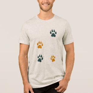 Camiseta Impressoras de pata de gatos-da-safra - Pegadas de