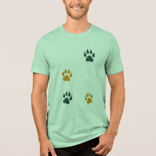 Camiseta Impressoras de pata de gatos-da-safra - Pegadas de