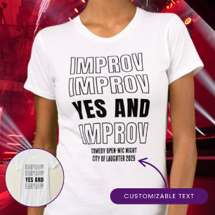 Camiseta IMPROV SIM E improvisação Comédia