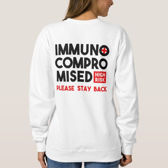 Camiseta Imunocomprometido Alto Risco Por Favor Fique De Vo (Verso)
