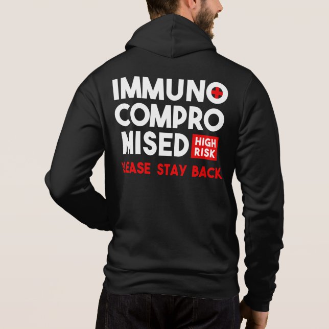 Camiseta Imunocomprometido Alto Risco Por Favor Fique De Vo (Verso)