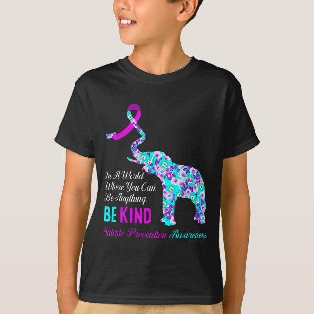Camiseta In A World Be Kind Suprt Suicide Prevention Awaren (Frente)