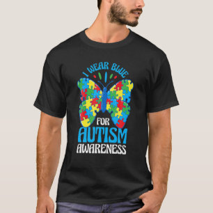 Camiseta In April We Wear Blue Autism Awareness Butterfly P