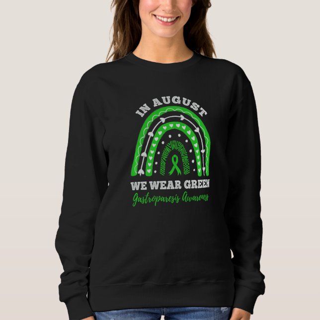 Camiseta In August We Wear Green Rainbow Gastroparesis awar (Frente)
