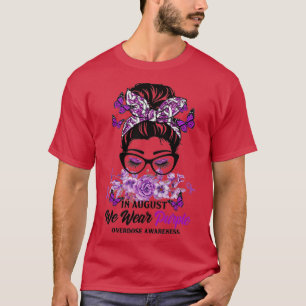 Camiseta In August We Wear Purple Messy Bun Women Overdose