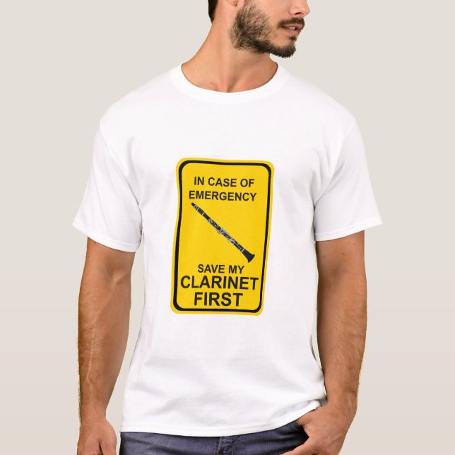 Camiseta In Case of Emergency Save My Clarinet First (Frente)