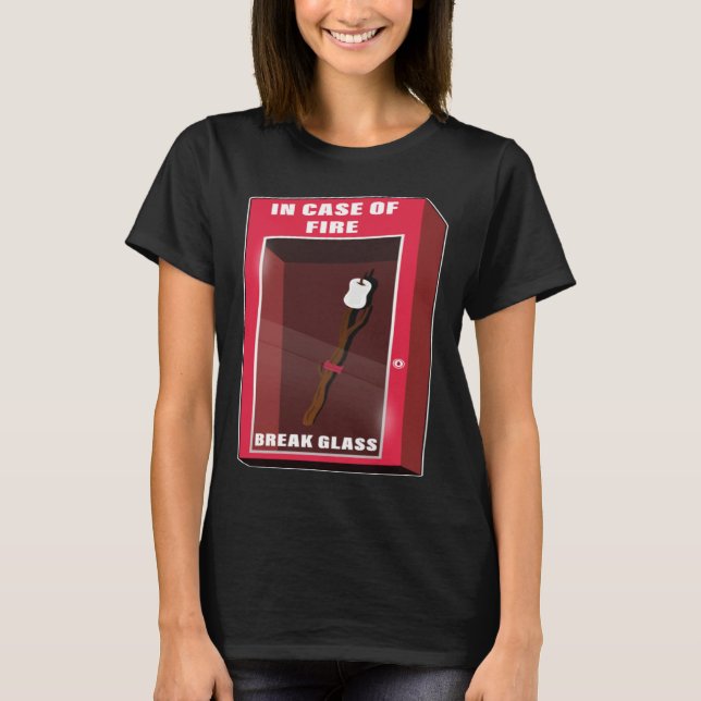 Camiseta In Case Of Fire Break Glass Marshmallow Camping Ro (Frente)
