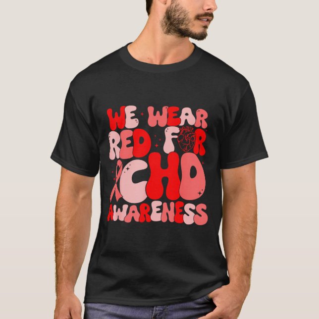 Camiseta In February We Wear Red Chd Awareness Heart Diseas (Frente)