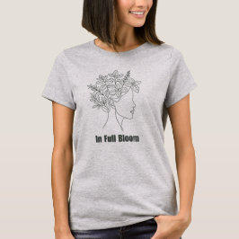 Camiseta In Full Bloom Botanical Line Art Woman with Herbs