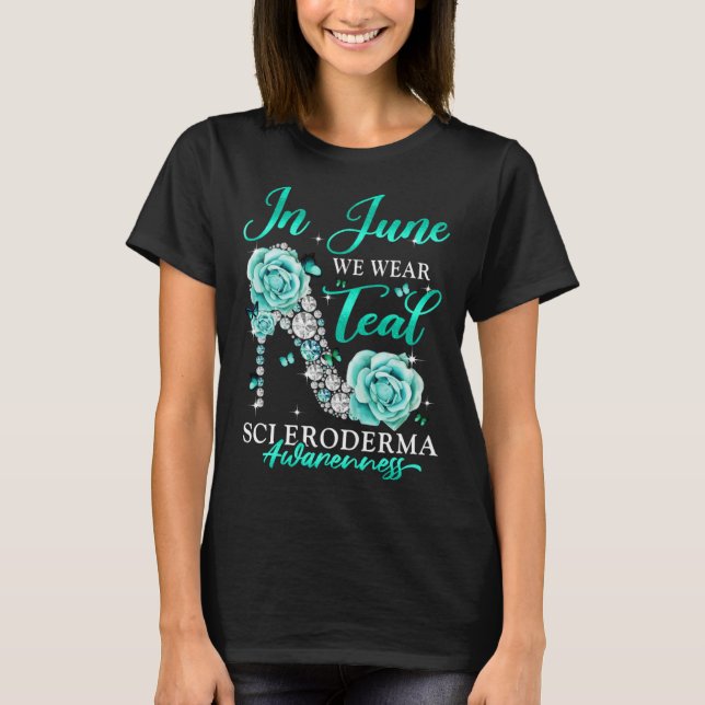 Camiseta In June We Wear Teal Butterfly Scleroderma Awarene (Frente)