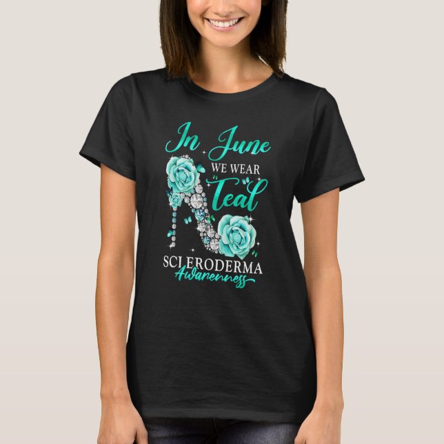 Camiseta In June We Wear Teal Butterfly Scleroderma Awarene (Frente)