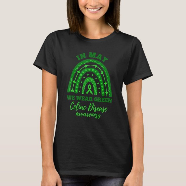 Camiseta In May We Wear Green Rainbow Celiac Disease Awaren (Frente)