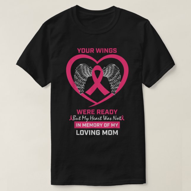 Camiseta In Memory Of My Loving Mother Mom Breast Cancer Aw (Frente do Design)