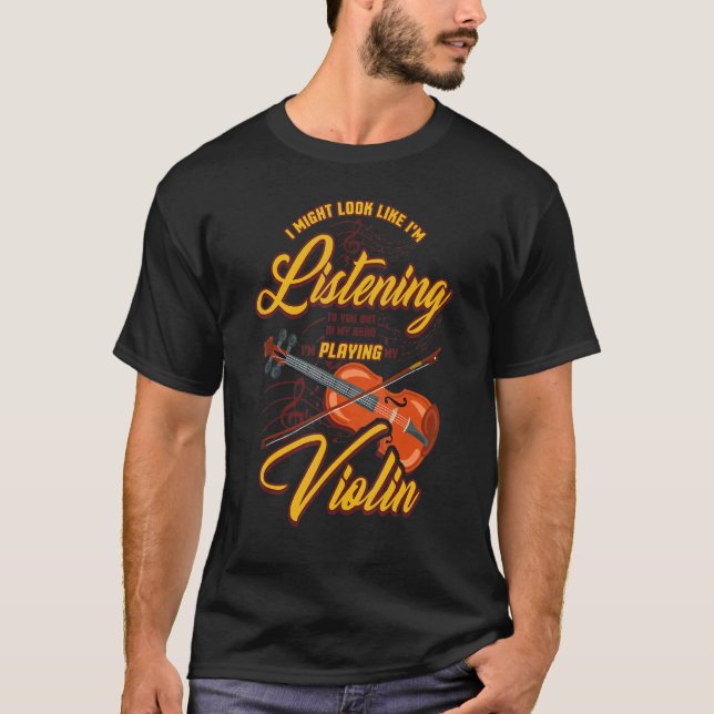 Camiseta In My Head I'm Playing My Violin  Funny Saying Vio (Frente)