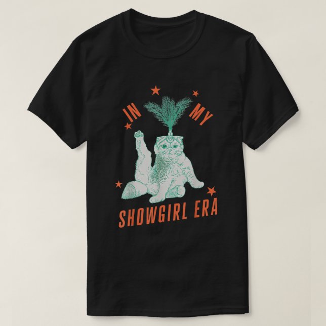 Camiseta In My Showgirl Era Funny Retro Cat Shirt (Frente do Design)