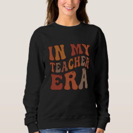 Camiseta In My Teacher Era Retro Wavy Typography