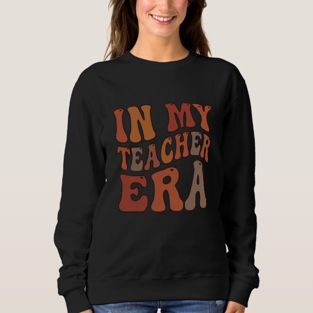 Camiseta In My Teacher Era Retro Wavy Typography (Frente)