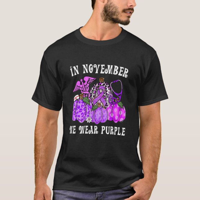 Camiseta In November Family We Wear Purple Pumpkin Epilepsy (Frente)