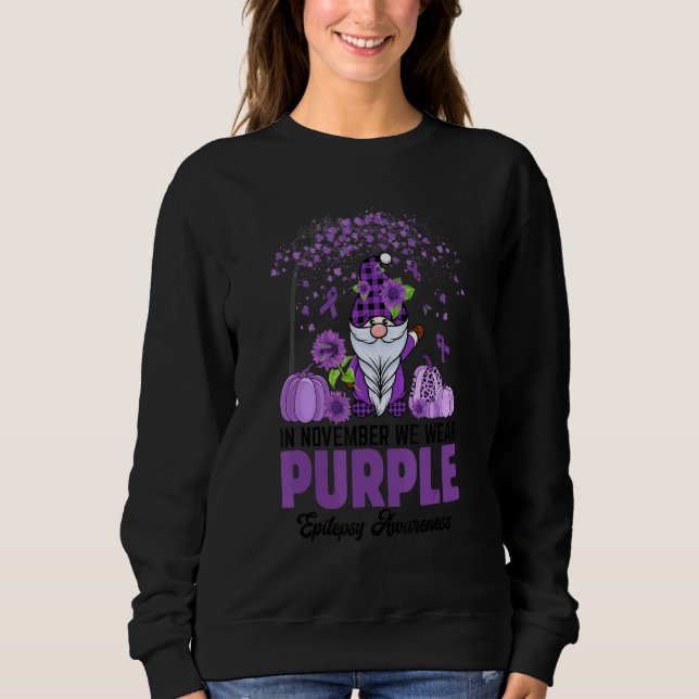 Camiseta In November We Wear Purple Gnome Epilepsy Awarenes (Frente)