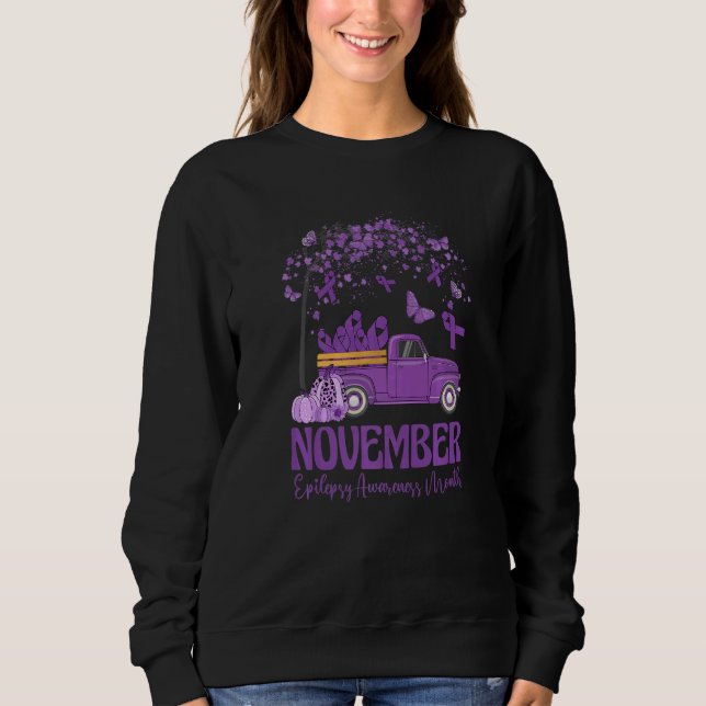 Camiseta In November We Wear Purple Truck Epilepsy Awarenes (Frente)