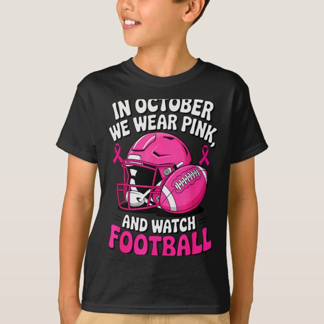Camiseta In October We Wear Nk Breast Football Cancer Aware (Frente)