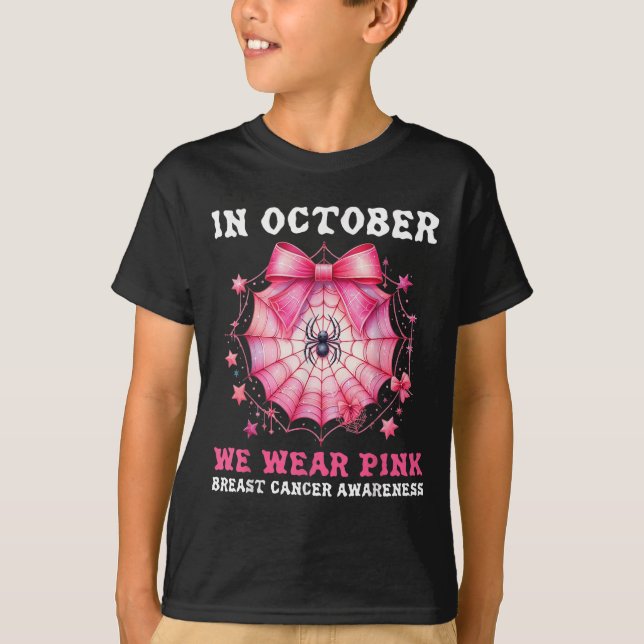 Camiseta In October We Wear Nk Sder Web Breast Cancer Aware (Frente)